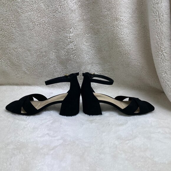 Kennth Cole Women's Black, faux suede, ankle strap, squared toe, 2" heels - Picture 2 of 10